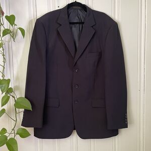 Lucci Collezione Men’s Blue 3 Button Classic Boss Jacket Suit Blazer Size 46 L